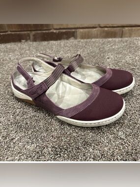 Dansko Raeann Suede & Mesh Comfort Slingback Shoes Purple Size 38 EU